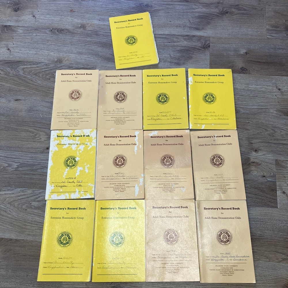 Vintage Oklahoma Extension Homemakers Secretary Record Books Kingfisher 1960s